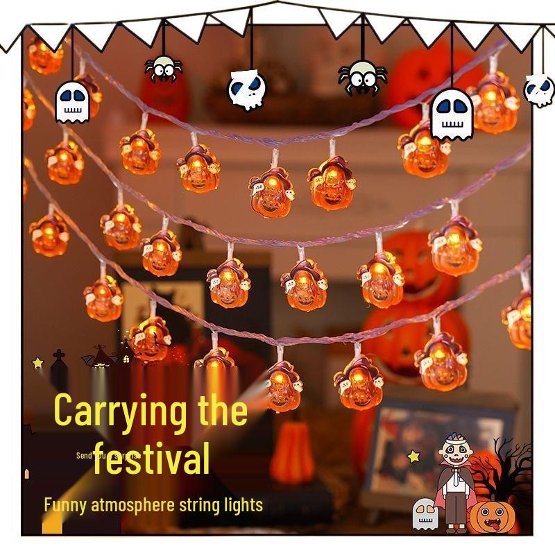 Halloween Spiderweb Skeleton String Lights: Retro Decorative Props