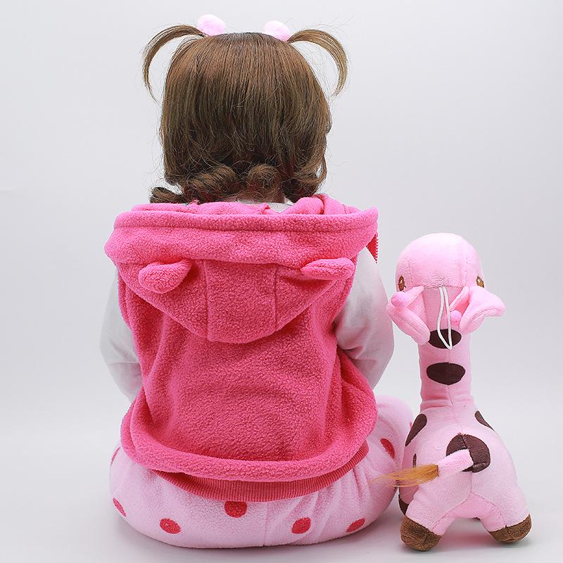 48cm Cloth Body Fawn Short Curly Hair Reborn Doll Toy