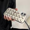 Einfache Stilvolle Silberne Liebesherz Handyhülle Für iPhone 17 Air 11 12 13 14 15 16 Pro Max Glänzende TPU Schutz-Rückseite