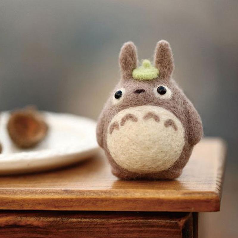 Unfinished Felt Kit Cat Cute Cartoon Animal Plush Toy DIY Wool Needle Felt Sewing Kit DIY Handmade Craft Gift серый