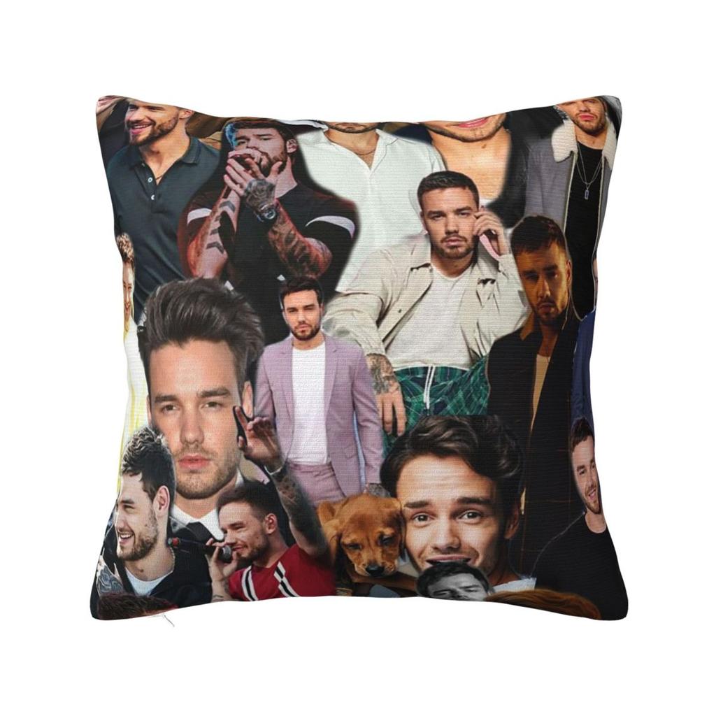 Liam Payne Photo Collage Square Pillowcase Cushion Cover Pillow Case Throw Pillow Cover for Home Bedroom Car