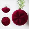 8 CM Red Flocked Christmas Balls Ornaments Break-Resistant with Lanyards Xmas Tree Baubles Pendants Solid Color Shatterproof