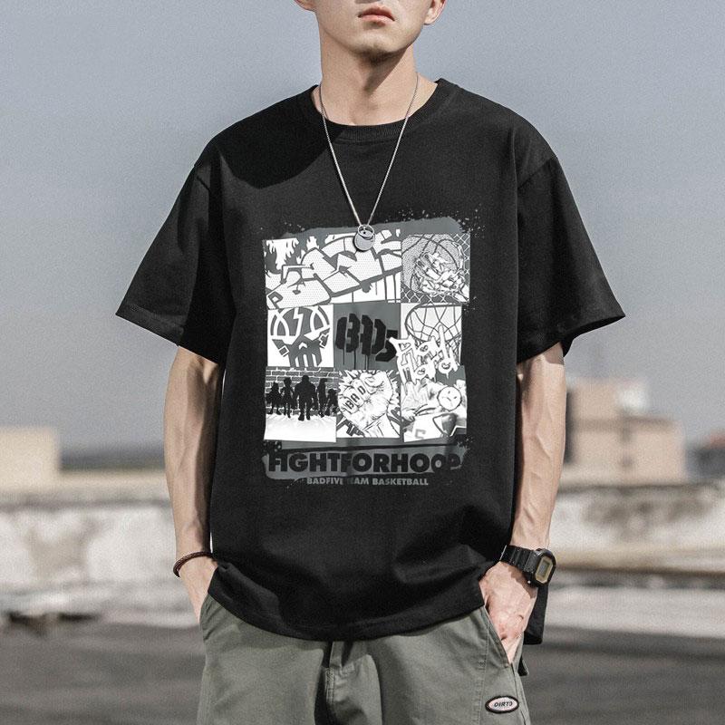 Li-Ning Basketball Series Regular Drop Shoulder Short Sleeve T-Shirt Breathable Quick-Dry Pants Casual Sports Suit Unisex Suit AHSUA27-2+AYKU691-1