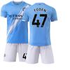 26 Manchester City Heim Blau Haaland Nr. 9 Trikot 17 De Bruyne 47 Foden Fußballtrikot Sportanzug