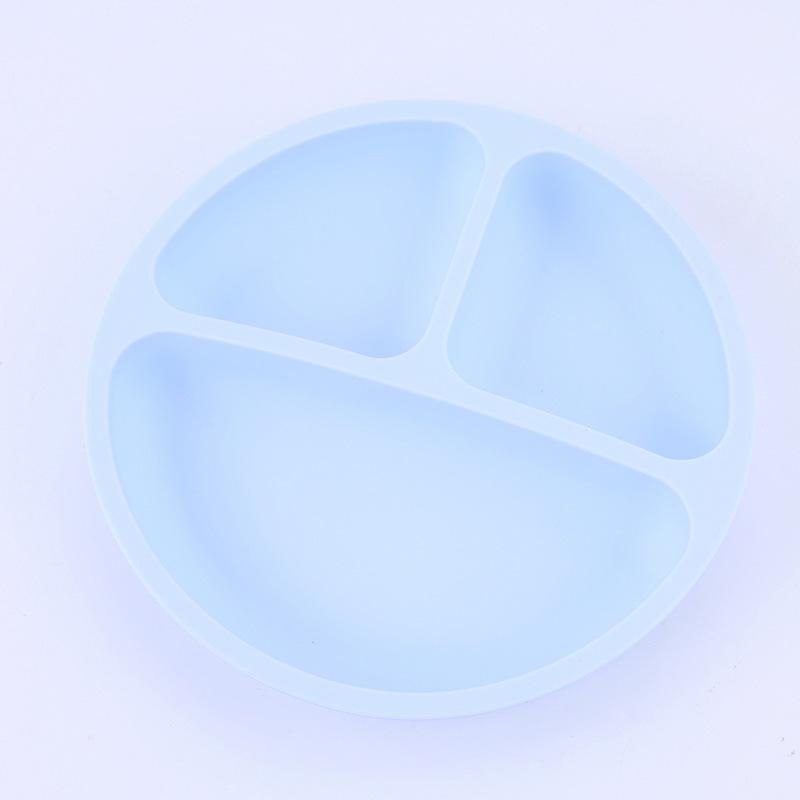 Children's Silicone Divided Plate Set: Food-Grade Tableware with Fork & Spoon for Babies and Toddlers