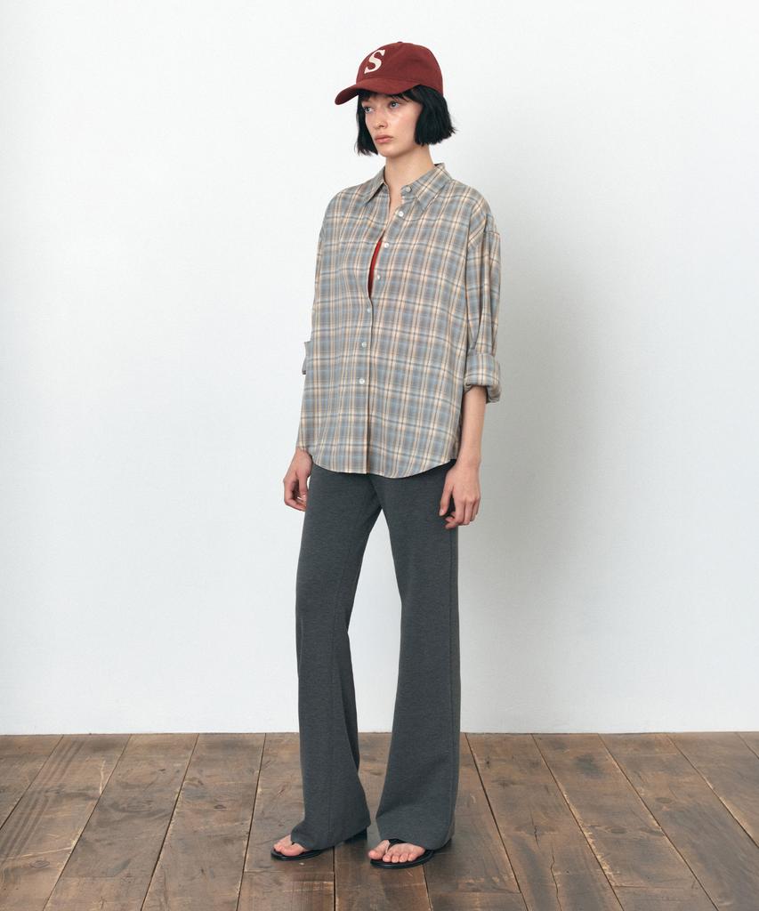 Siyajyu Sipt7183 Comfort Bootcut Elastic Waist Pants_Charcoal