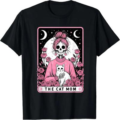 The Cat Mom Tarot Card Halloween Feline Lovers Birthday T-Shirt