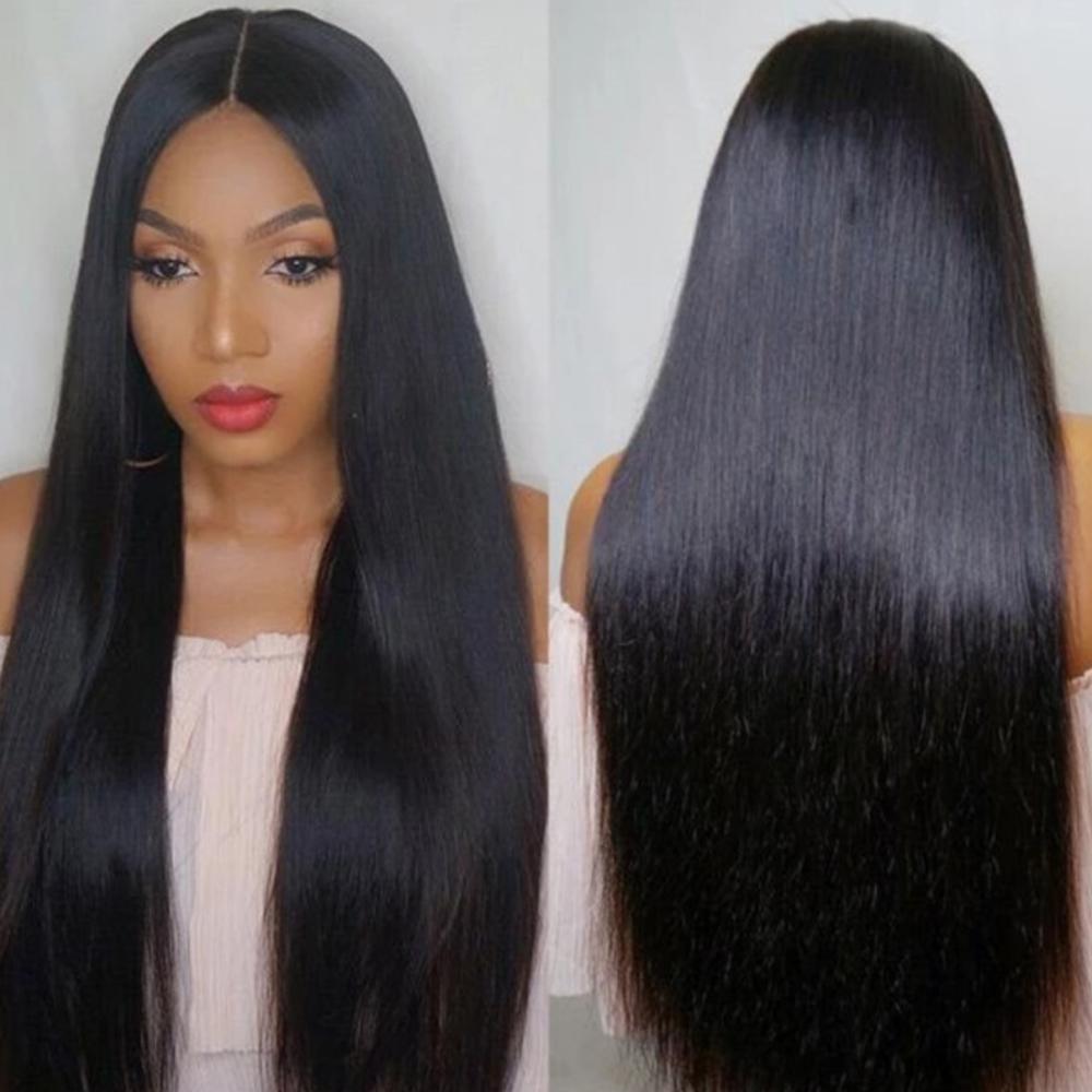 

Длинный прямой парик 27 дюймов черный парик с пробором по центру с яркими бликами синтетические волосы парики для чернокожих женщин ежедневное использование 17inches