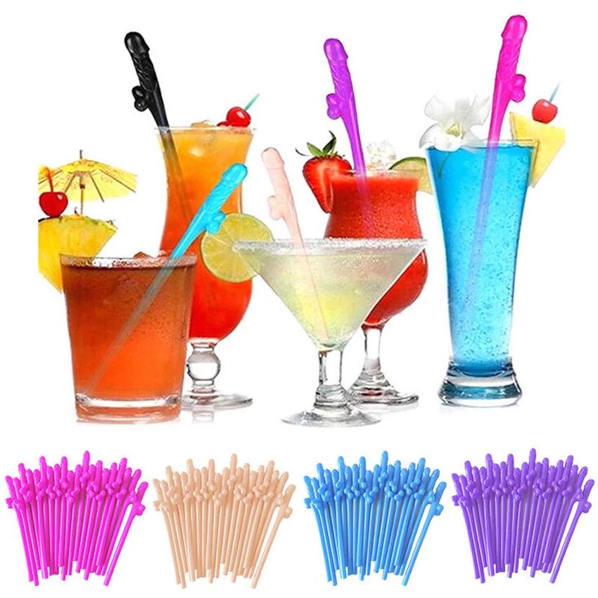 10Pcs Pack of 10 Hen Night Party Accessories Plastic Willy Dick Dickie Straws