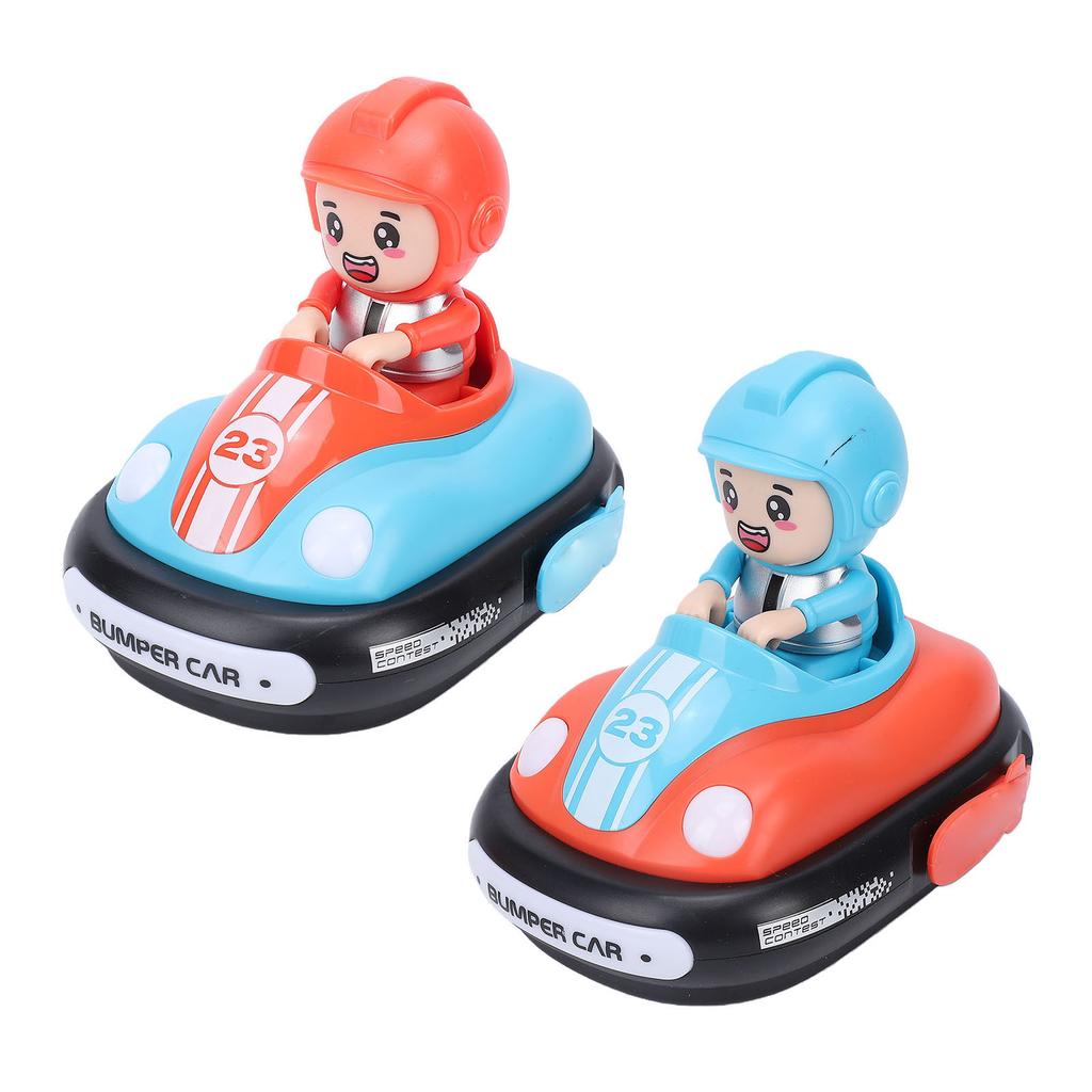 Remote Control Bumper Cars Kids 2 Player Battle Set with Lights Music Toy RC Car for Toddlers Boys Girls Red Blue