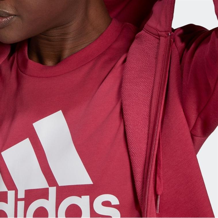Adidas Printed Logo Zip-Up Hoodie Women Jackets Red GL0796