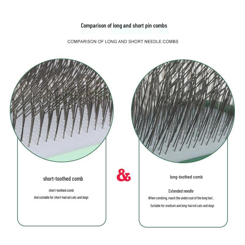 Pet Deshedding Needle Comb for Dogs & Cats - Grooming Brush & Rake