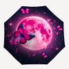 1pc Moon Butterflies Automatic Open/Close Umbrella with Folding feature Compact Travel Umbrella, Lightweight design, for Commuting076
