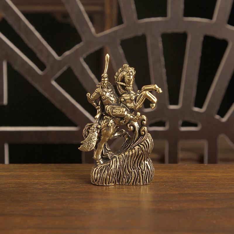 1 Stück Messing Pferdefigur 2026 Jahr des Pferdes Feng Shui Schreibtischdekoration Kind reitet Home Office Miniatur Geschenk