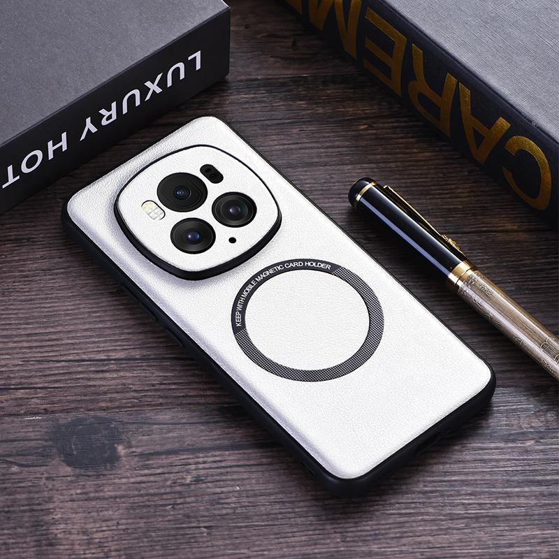 

Чехол Magsafe из искусственной кожи для Honor Magic 6 Pro, противоударный чехол с магнитной беспроводной зарядкой для Magic6 Magic 6Pro Shell For Magic 6 Pro серебряный