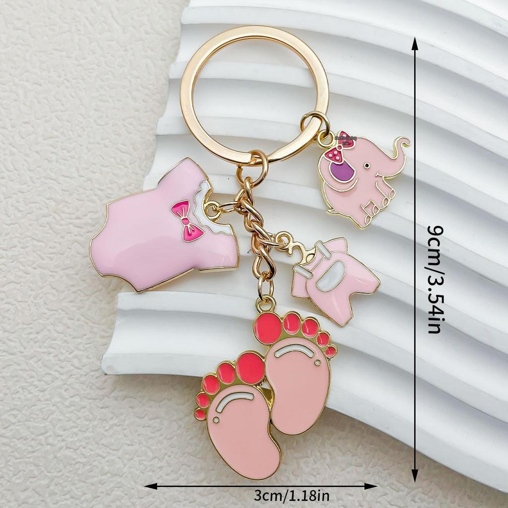 Baby Foot Pendant Keychain: Mix and Match Baby Clothes & Bottle Charms for Boys & Girls