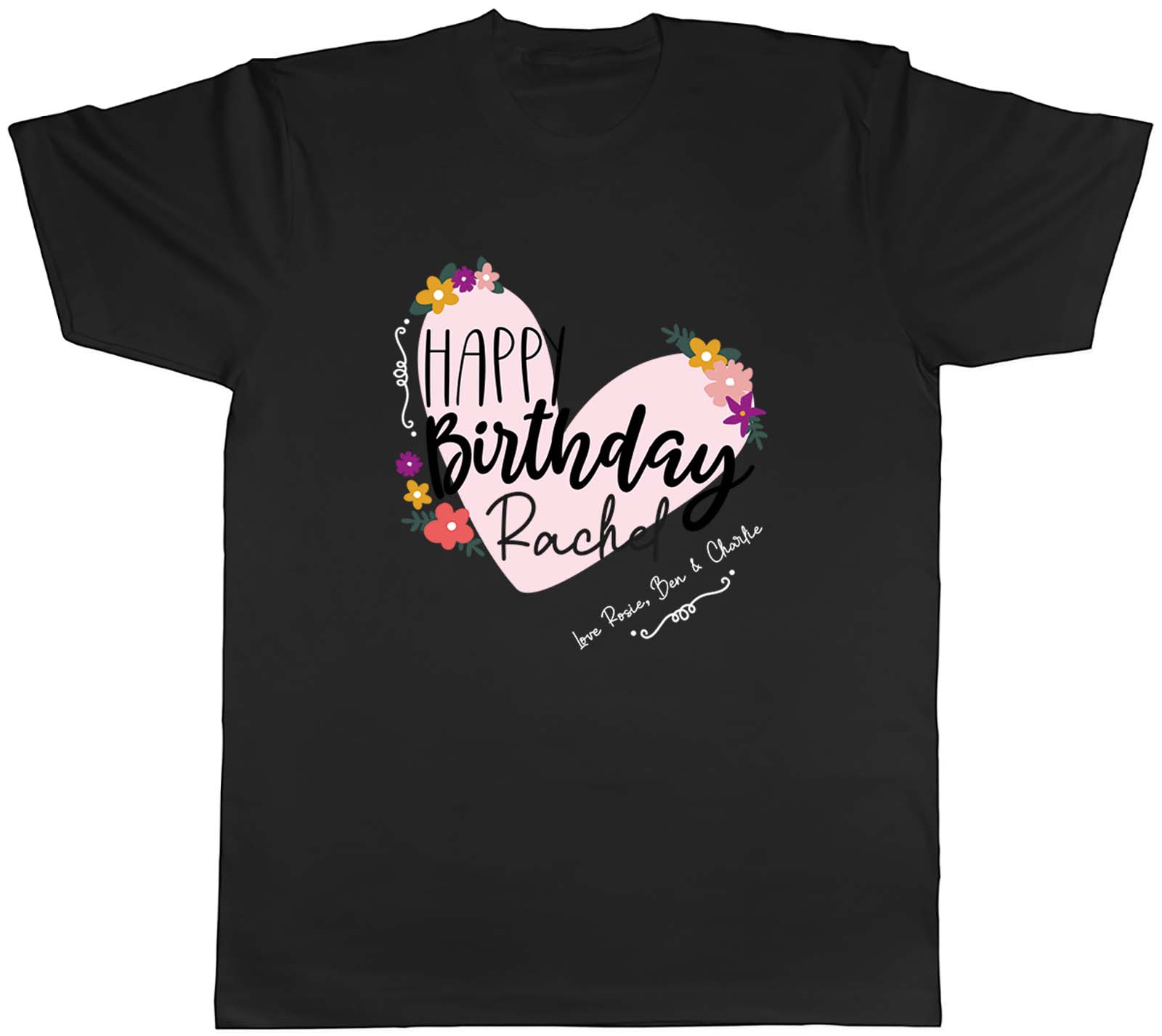Personalised Happy Birthday Any Name Mens Unisex T-Shirt Tee Gift M