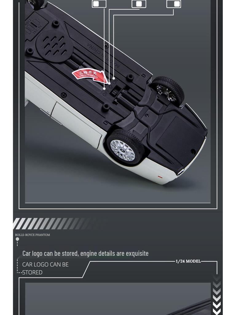 Zhi 1:24 Phantom Starry Sky Alloy Toy Car with Sound & Light, Pull Back Action, and 6 Openable Parts