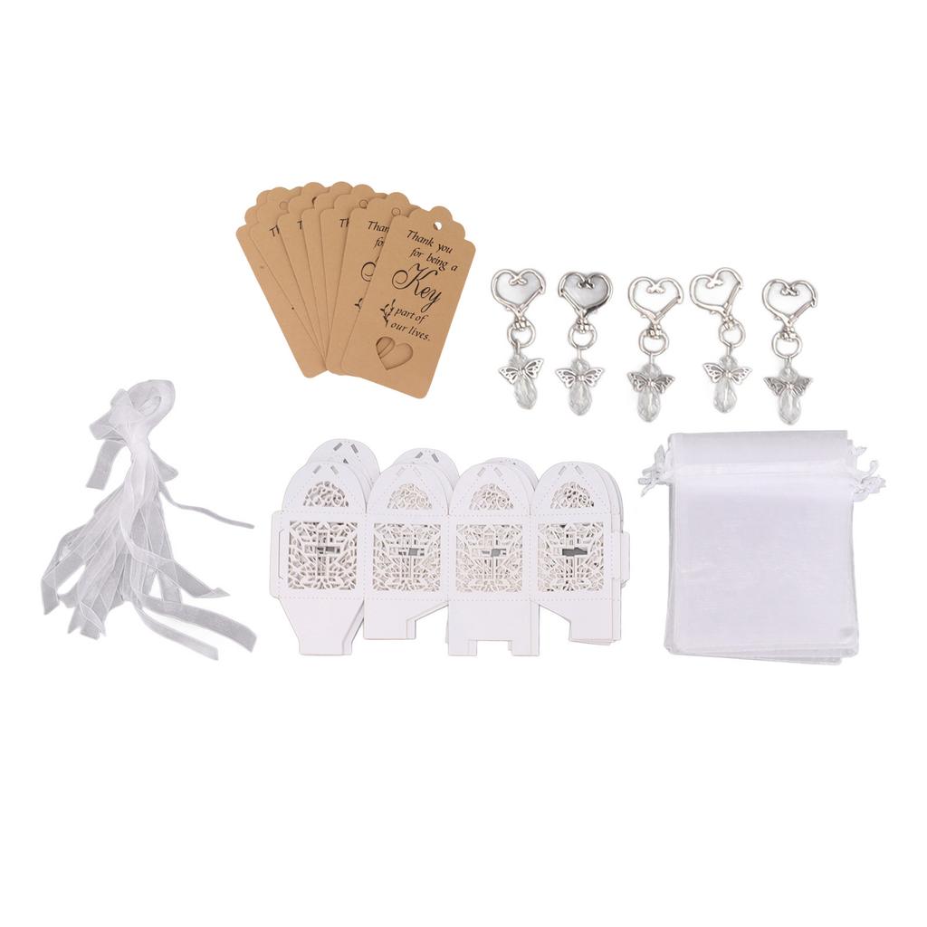 24 ks Andělských přívěsků na klíče jako pozornost pro hosty Roztomilý andělský dárek pro hosty Miminko Dárky na svatební hostinu