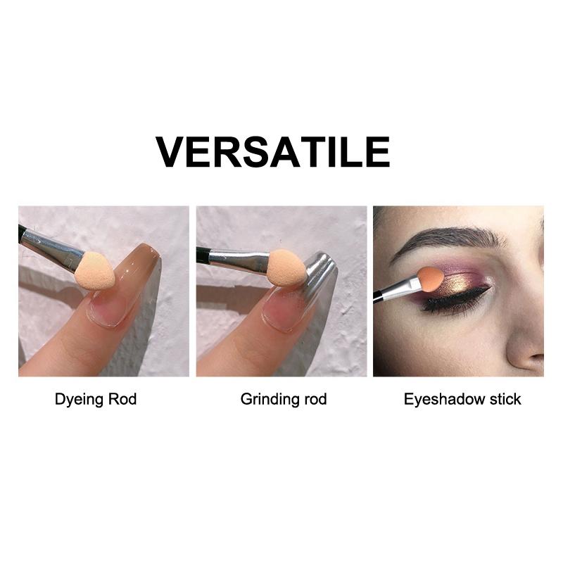10 Stück Nagelpulver Pinsel Schwamm Einweg Doppelseitig Lidschatten Applikator Spiegel Chrom Pigment Schwamm Stift