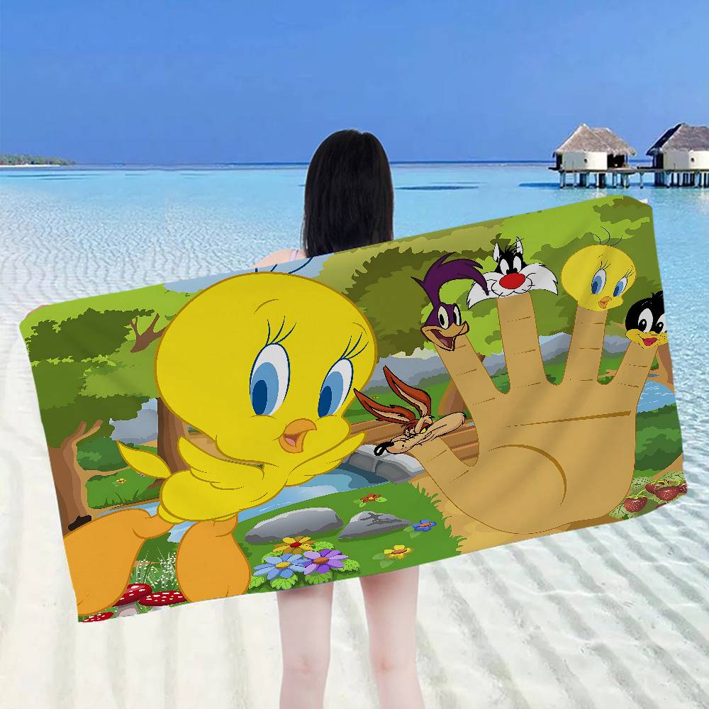 Cartoon Cute Bird Beach Towel Colorful Bath Towels for Girl Microfiber Quick Dry Sand Free Beach Yoga Spa Gym Pool