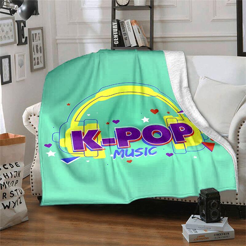KPOP Flannel Blanket Soft Warm All-Season Throw, Design for Camping, Car Travel, Hiking Sofa, Bed, Office Perfect Gift for Parties