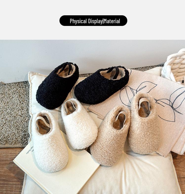 2026 Girls' Fleece Plush Slip-on Cotton Slippers – Cozy Children's Shoes, Free Shipping