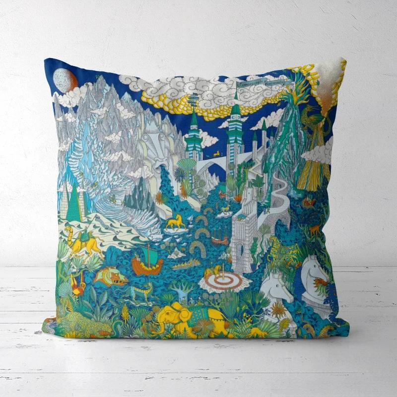 A Drop Shipping Printed Cushion Cover Decorative Pillowcases High-end Royal High Quality Thick Europe Rich Italy Design 28-#