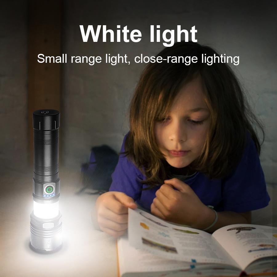 Super Bright Flashlight 120W LED Torch COB Lights Rechargeable Torch Light Long Shot 1500M Zoomable Lamp Work Light Waterproof Lantern Magnetic