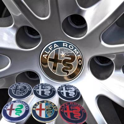 4pcs 50mm 56mm 60mm For Giulietta GT Mito Brera Giulia F1 Stelvio Volante Car Wheel Hub Center Emblem Stickers