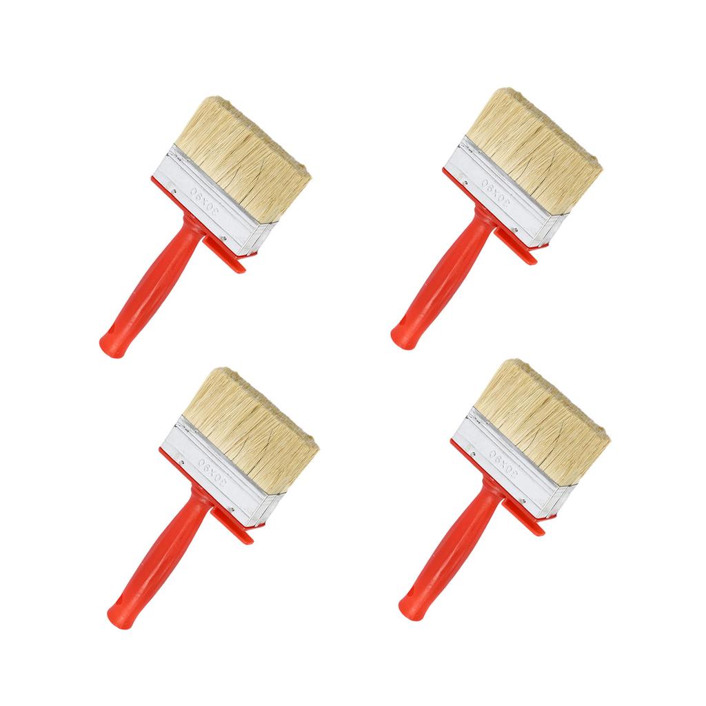 4Pieces Stain Applicators Set with Natural Bristles Ideal for Deck Terrace and Furniture Coating Projects Supplies
