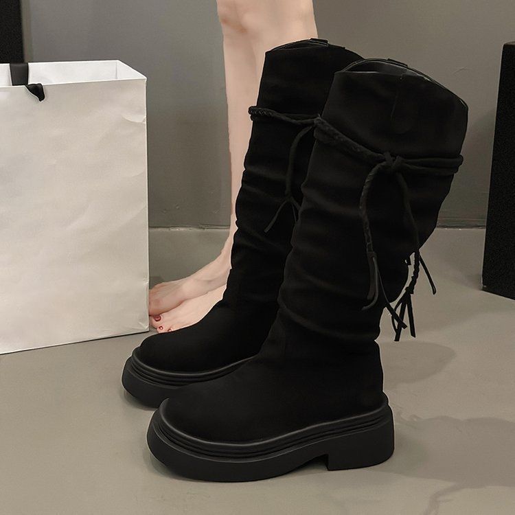 Korean Version of Internet Celebrity Explosion But Knee Fashion Boots Children Thick-soled Thin High Boots 2025 Autumn and Winter New