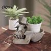 Gothic Office Desk Storage Resin Skull Multifunctional Tray, Eyeglasses Holder Jewelry Organizer for Creative Sculpture Keys Coins Trinkets,