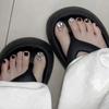 Wearable Flash Silver Black Rhinestone Toe Nail Stickers - Transparent, Removable, Elegant, Skin-Brightening