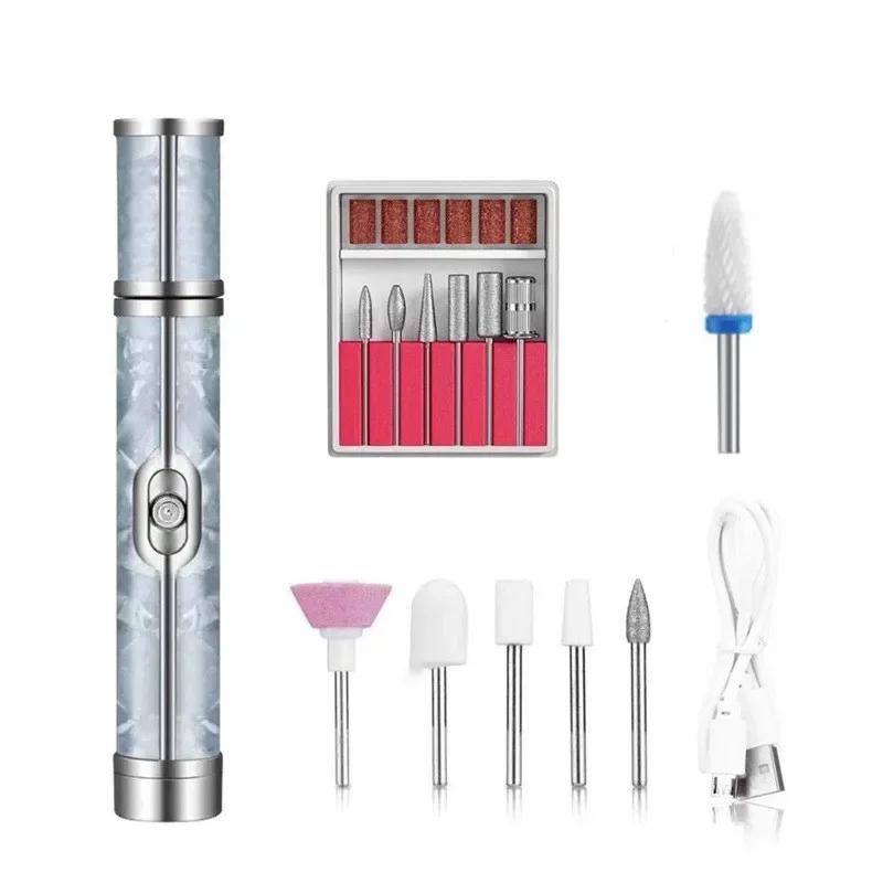 Electric Nail Drill Machine 20000RPM Nail Polish Sander Grinding Rechargeable Nail File Nails Accessories Professional Manicure