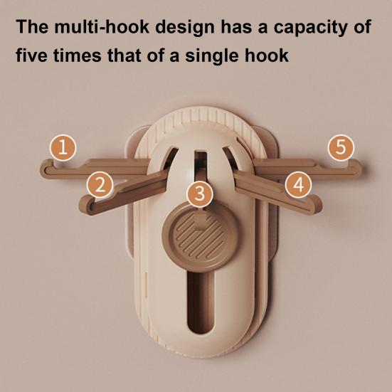5-Claw Retractable Wall Hook Drill-Free Kitchen Utensil Hanger Adhesive Wall Mounted Hook Entrance Hanger for Bathroom Bedroom Storage