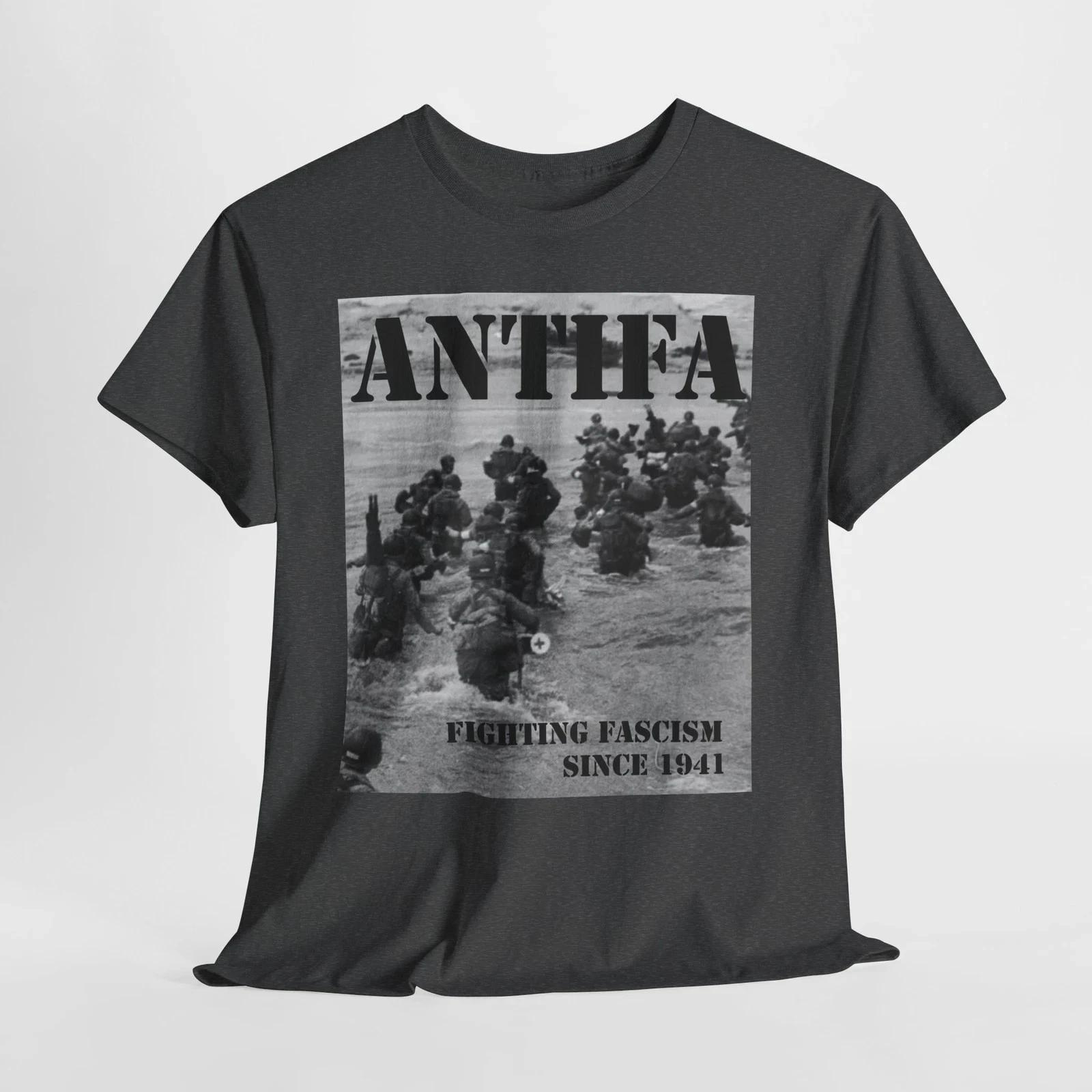 Antifa Fighting Fascism 1941 T shirt | WWII Soldiers Protest Tee Anti Fascist M