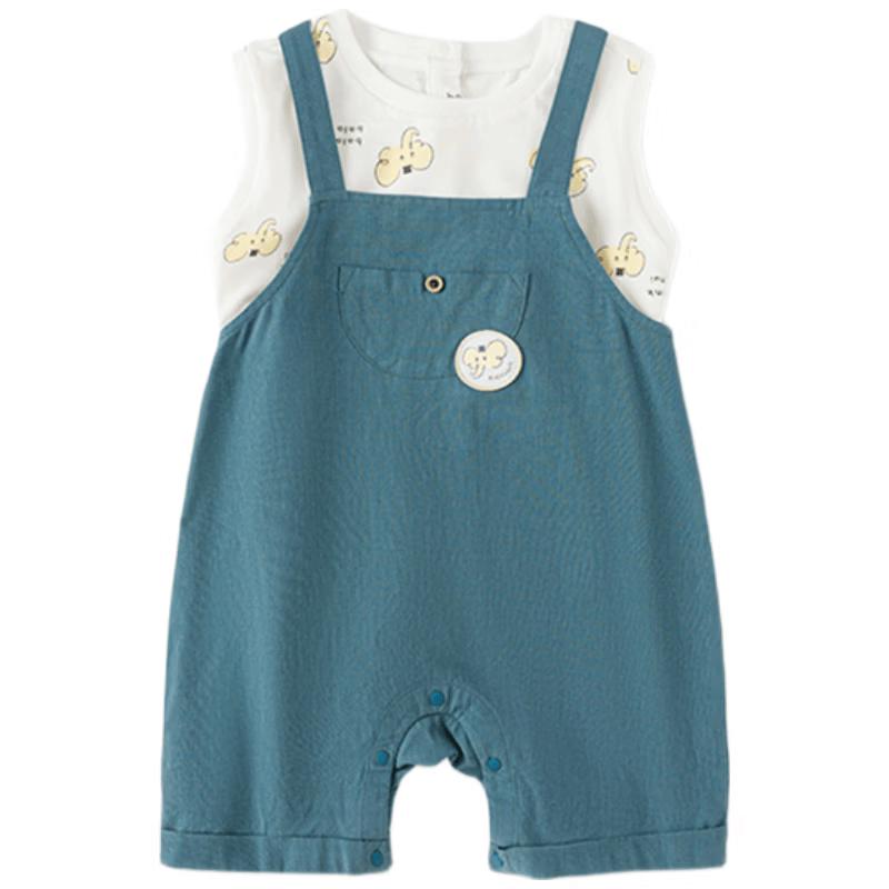 Balabala Boys' Sleeveless Overalls Two-Piece Set