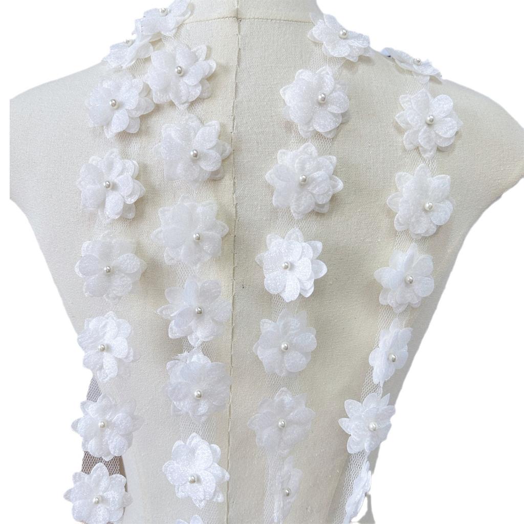 Eugen Yarn Embroidery Double-Layer Flower Three-Dimensional Handmade Bead Cloth Sticker Diy Clothing Wedding Lace Accessories