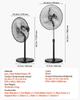 20" Industrial Pedestal Fan 3-Speed Oscillating Fan Height Adjustable