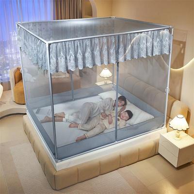 Premium 3-Door Anti-Fall Mosquito Net for Baby & Children's Bed with Thick Bracket