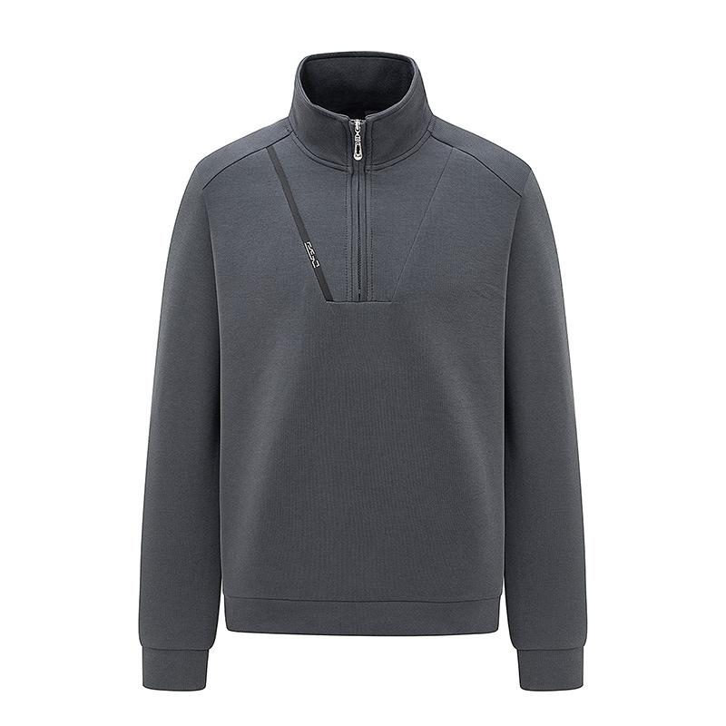 Felpa da uomo autunnale e invernale con cappuccio, collo alto, tinta unita, maniche lunghe, t-shirt casual e di bell'aspetto, abbigliamento da uomo