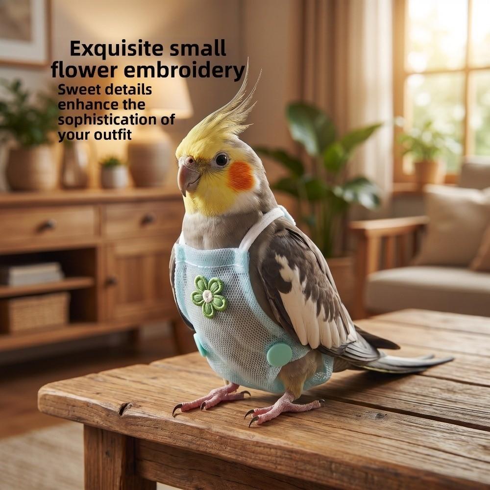 With Leash Pet Parrot Diaper Snap-Closure Parrot Flying Clothing  for Cockatiel Pigeons