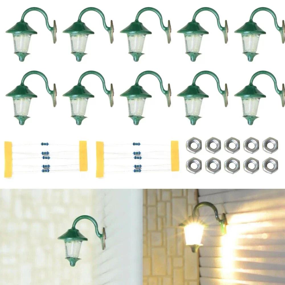 20/10pc Lamps 1:87 H0 Scenery Scale Wall Lamps Outdoor Street For Ho Train Model Buildings Ornament Lampshade For Oil Lamps