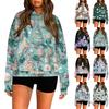 Women's Fashion Long Sleeve Hooded Christmas Printed Top Sweatshirt