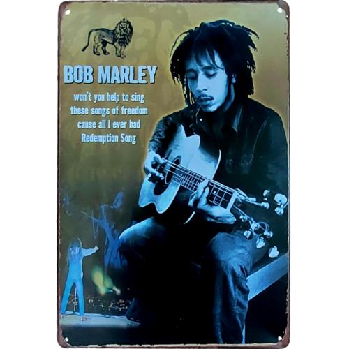 Bob Vintage Metal Sign Poster Retro Reggae Music Tin Sign Decor Aluminum 20x30cm(7.8x11.8inch)