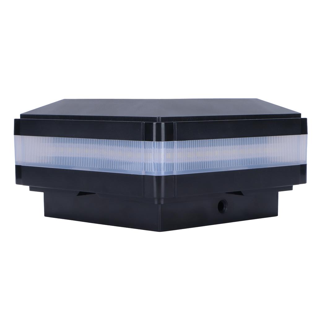 LED Paallamp Zonne-energie Dubbele Kleur Inductie Hekkap Pilaarlamp IP65 Waterdicht Zwart(Warm