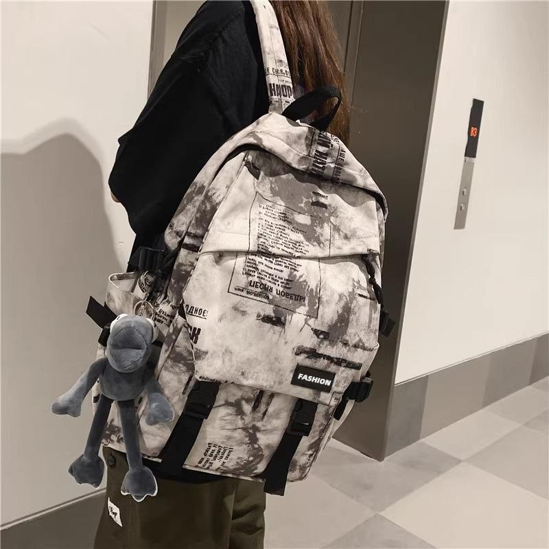 2025 New Schoolbag American High Street Large Capacity Trendy Men's Backpack Student Party High School Student Junior High School