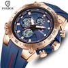 FOXBOX NEW Sports Men's Watches Military LED Dual Display Luminous Quartz Fashion Clock Waterproof Watches for Men Reloj