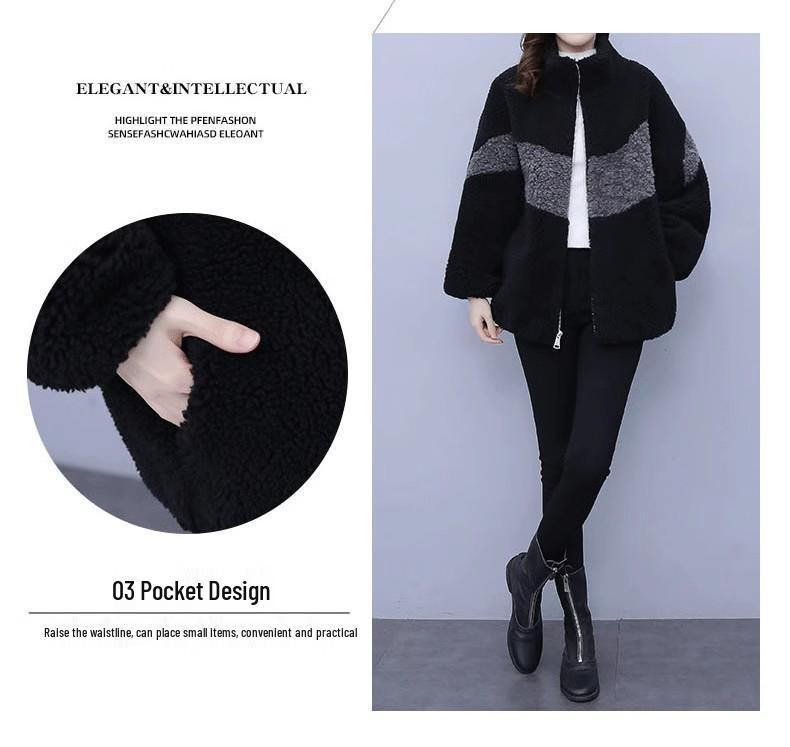 Damen Plus Size doppelseitige Fleecejacke Herbst/Winter 2025